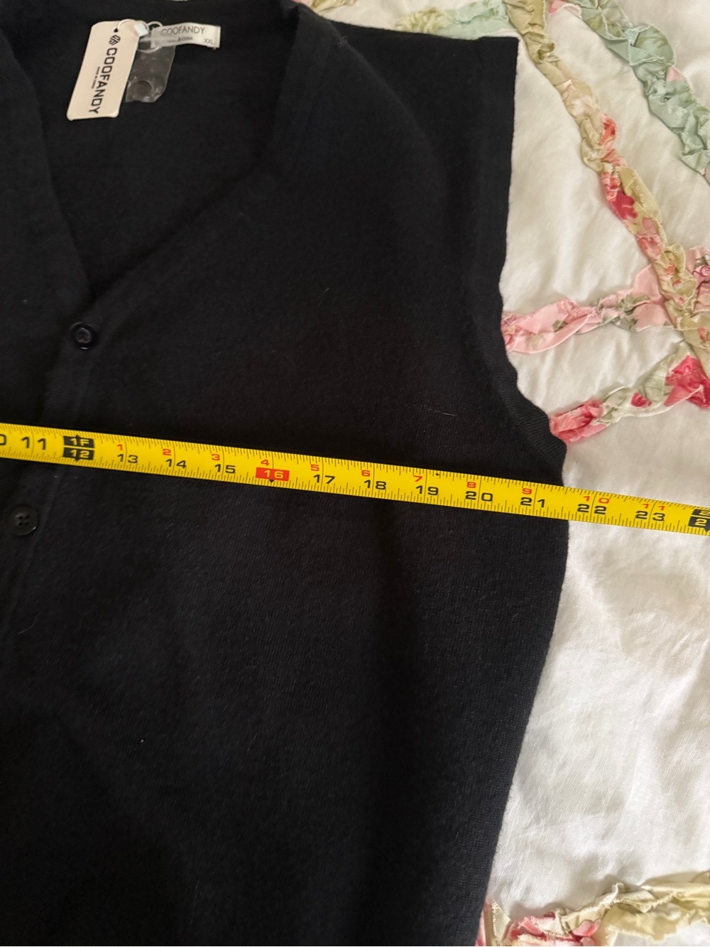 Men's Black Button-Front Knit Vest by - Picture 4 of 6
